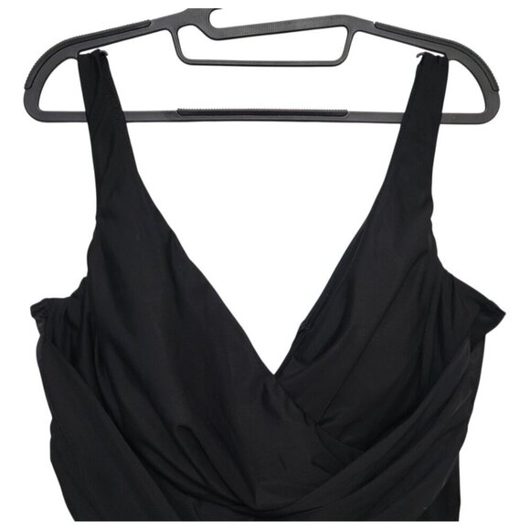 MIRACLESUIT Crossover w/ Mesh One Piece Swimsuit Black Tummy Control 1pc - Picture 5 of 14